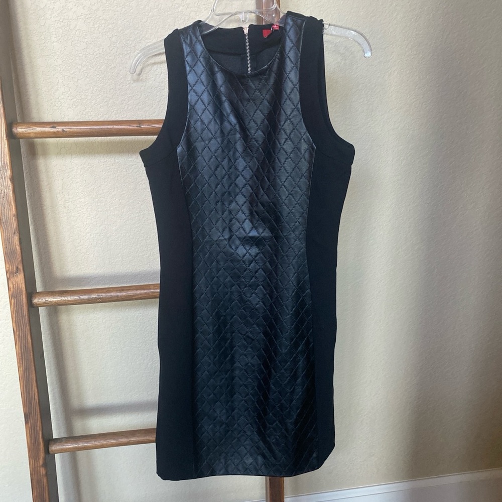 NWT Saks Red Faux Leather and Spandex Dress, S